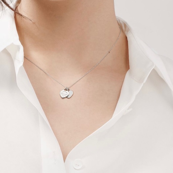 Authentic Tiffany & CO. Return To Double Heart Necklace. - Picture 14 of 15